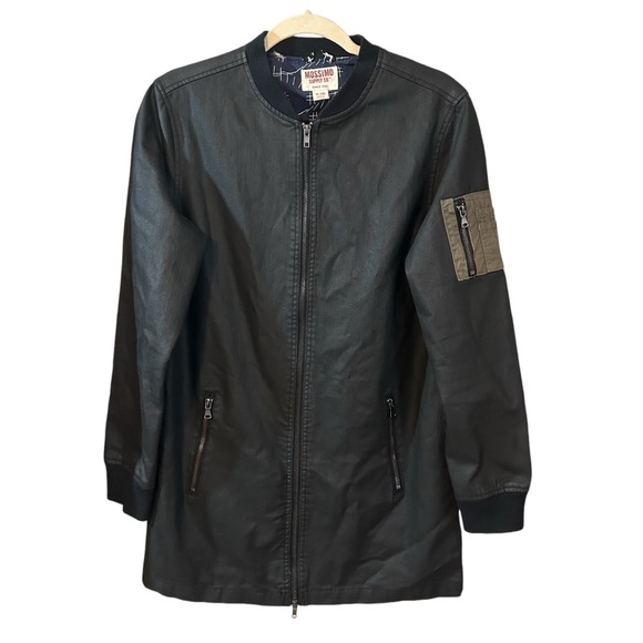 Mossimo Young Adult Jean Jacket Lined Zip Pockets Bomber Flight Black Sz XL (16) - Picture 1 of 9